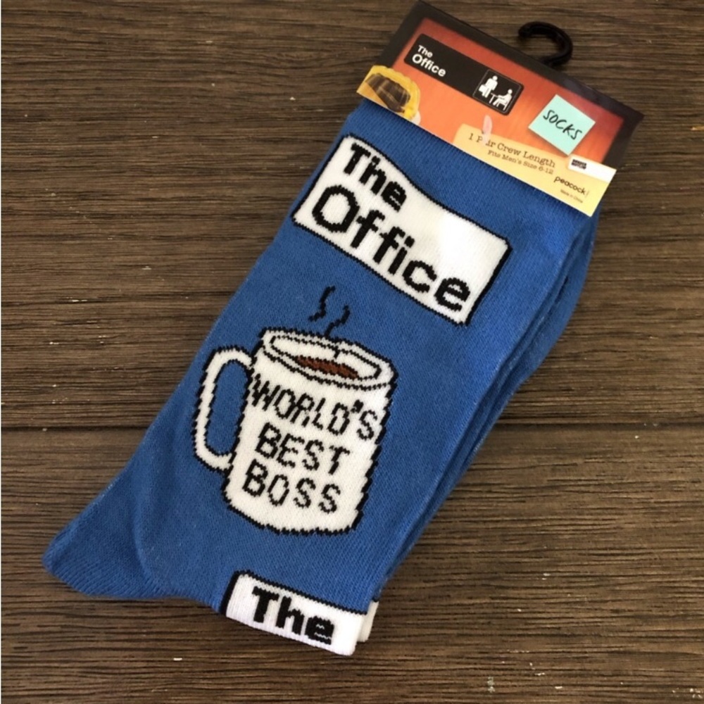 The Office: World’s Best Boss novelty men’s crew socks